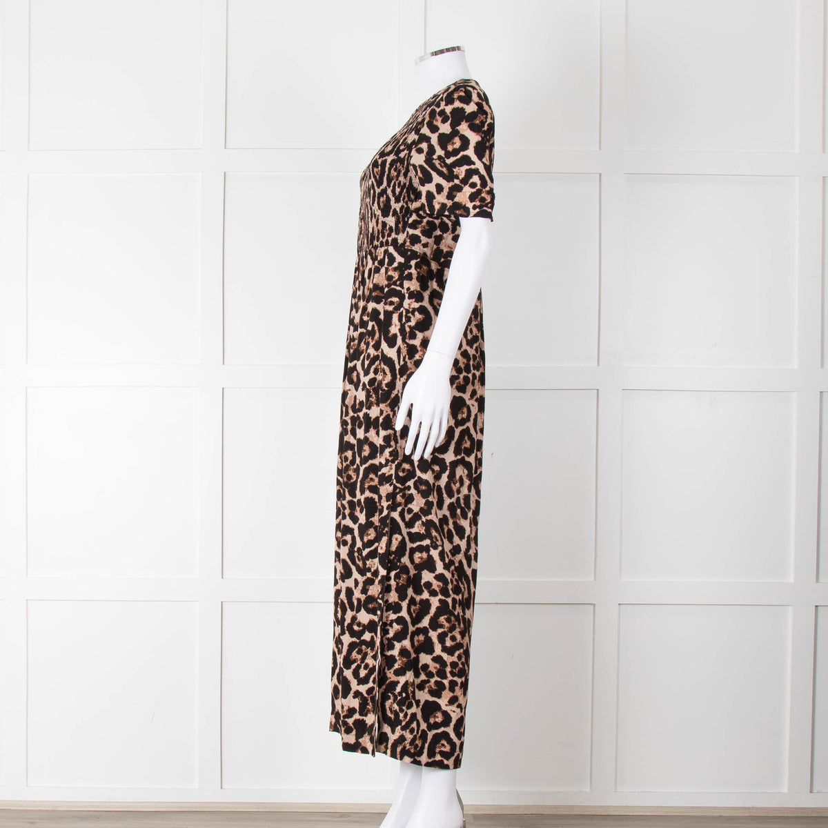Baum und Pferdgarten Animal Print Dress With Ruched Top And Side Splits