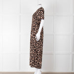 Baum und Pferdgarten Animal Print Dress With Ruched Top And Side Splits