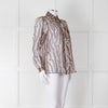 Luisa Cerano Black And Tan Tiger Stripe Sheer Shirt