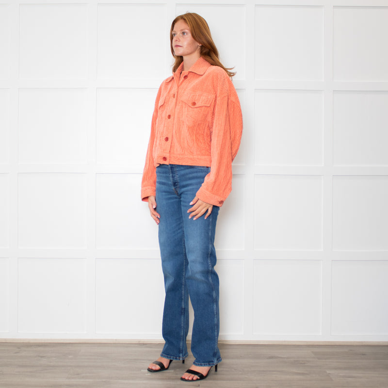 Acne Studios Orange Corduroy Cropped Jacket