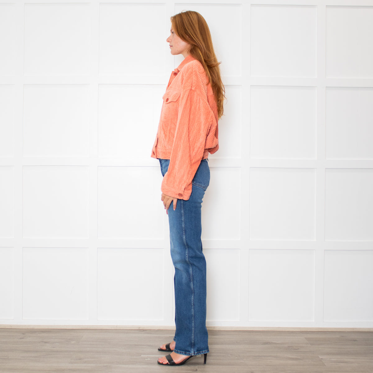 Acne Studios Orange Corduroy Cropped Jacket