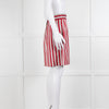 Dolce & Gabbana Red Light Grey Striped Short Skirt