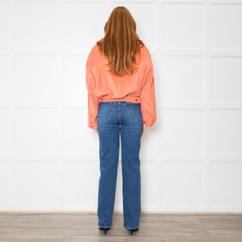 Acne Studios Orange Corduroy Cropped Jacket