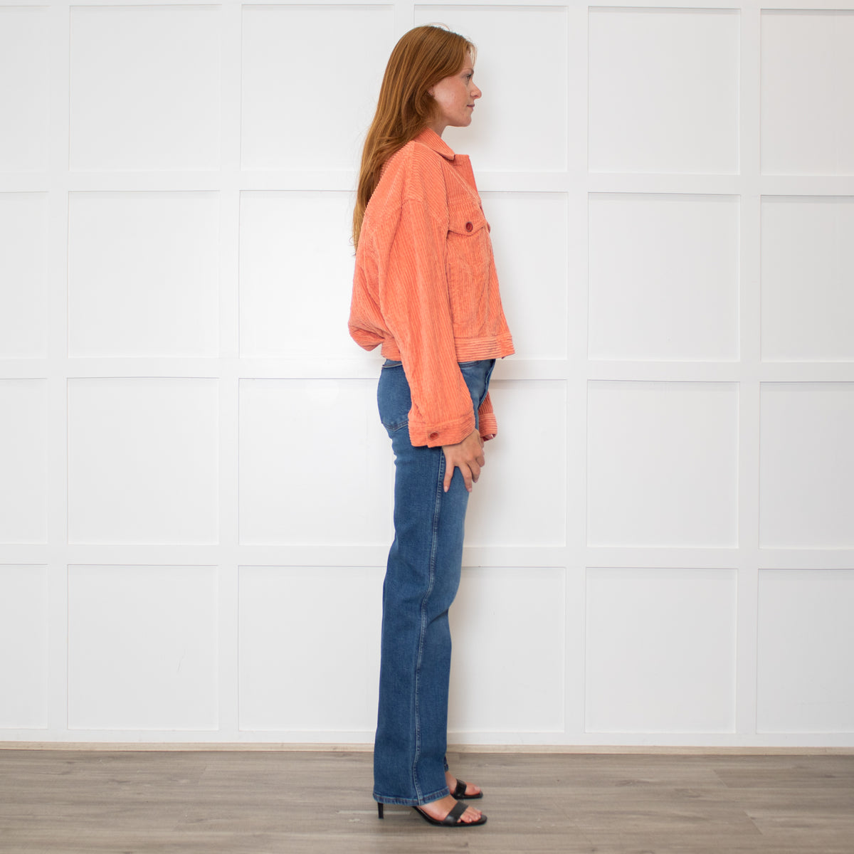 Acne Studios Orange Corduroy Cropped Jacket