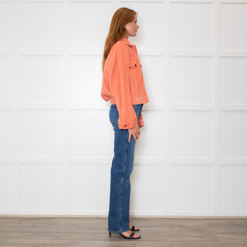 Acne Studios Orange Corduroy Cropped Jacket