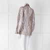 Luisa Cerano Black And Tan Tiger Stripe Sheer Shirt