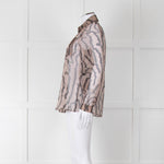 Luisa Cerano Black And Tan Tiger Stripe Sheer Shirt
