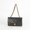 Chanel Vintage Medium Classic Black Double Flap Gold Hardware