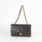 Chanel Vintage Medium Classic Black Double Flap Gold Hardware