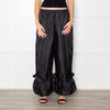 Comme Des Garcons Black Nylon Frill Hem Trousers