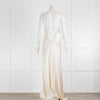 Nili Lotan Katie Silk V-Neck Sleeveless Gown With Train