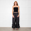 Comme Des Garcons Black Nylon Frill Hem Trousers