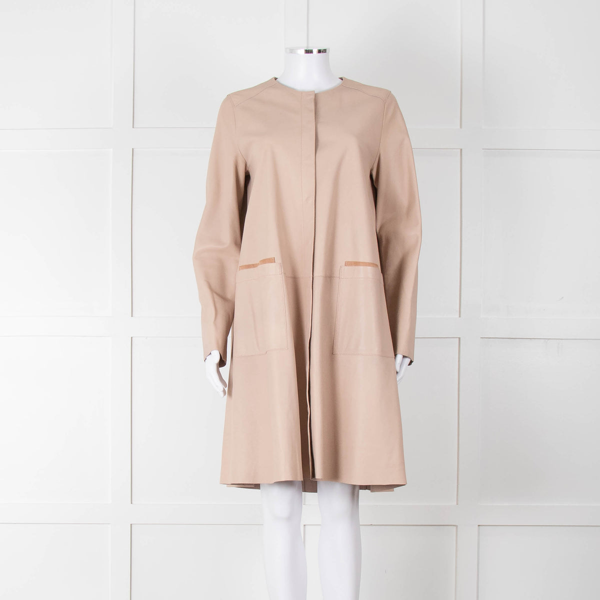 Riani Pale Tan Lamb Leather Coat