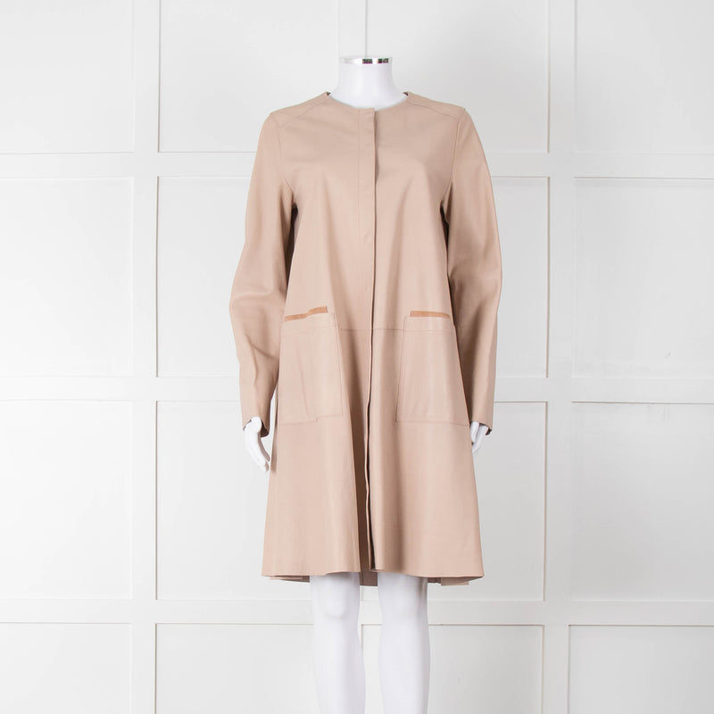 Riani Pale Tan Lamb Leather Coat