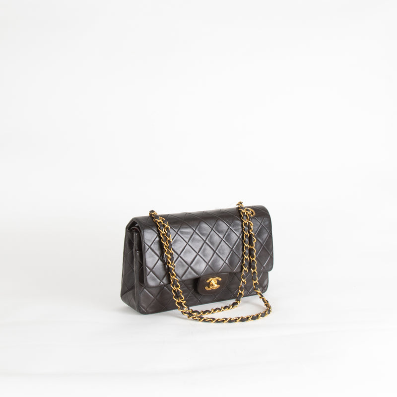 Chanel Vintage Medium Classic Black Double Flap Gold Hardware