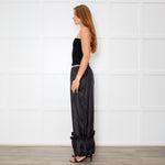 Comme Des Garcons Black Nylon Frill Hem Trousers