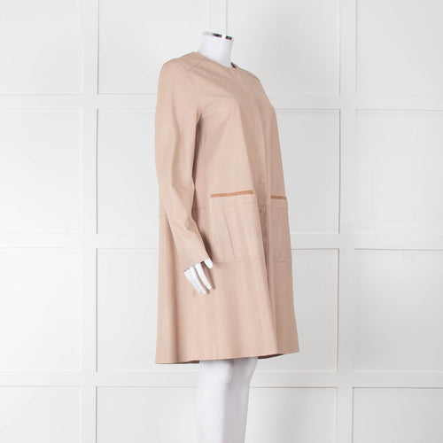 Riani Pale Tan Lamb Leather Coat