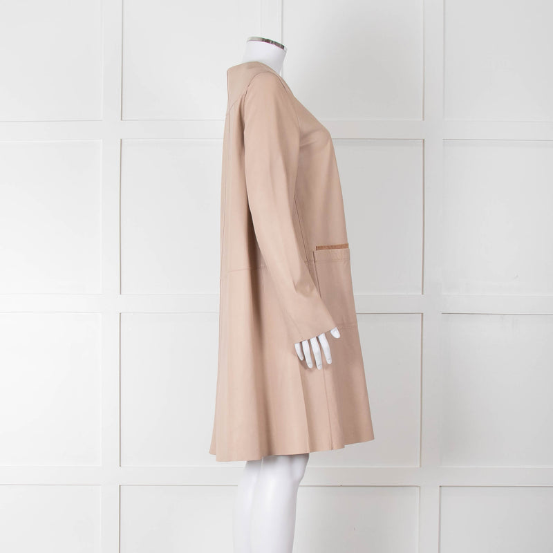 Riani Pale Tan Lamb Leather Coat