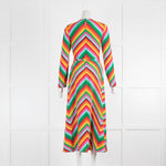Valentino Garavani Hero Round Neck Crepe De Chine Chevron V Archive 1973 Dress