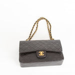 Chanel Vintage Medium Classic Black Double Flap Gold Hardware