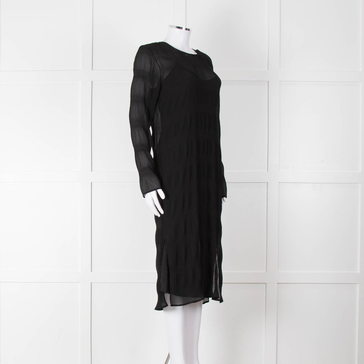 Just Female Black Sheer Dress With Black Slip