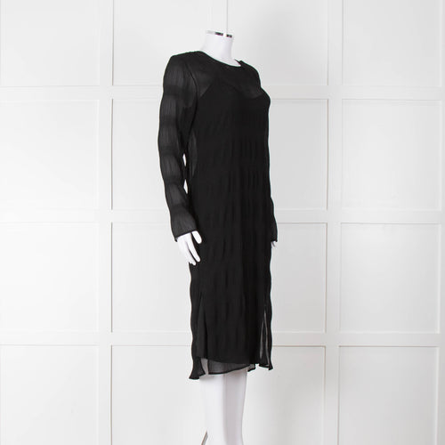 Just Female Black Sheer Dress With Black Slip
