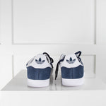 Adidas Blue and White Stripe Gazelle Trainers