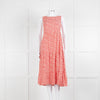 Sezane Red White Floral Sleeveless Tiered Dress