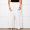Deiji Studios White Wide Leg Elastic Waist Trousers