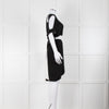 Roland Mouret Black White Silk Belted Sleeveless Dress