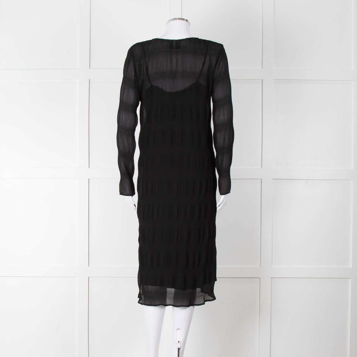 Just Female Black Sheer Dress With Black Slip