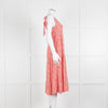 Sezane Red White Floral Sleeveless Tiered Dress