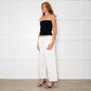 Deiji Studios White Wide Leg Elastic Waist Trousers