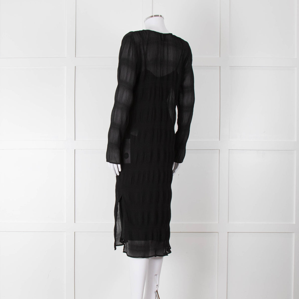 Just Female Black Sheer Dress With Black Slip