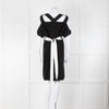 Roland Mouret Black White Silk Belted Sleeveless Dress