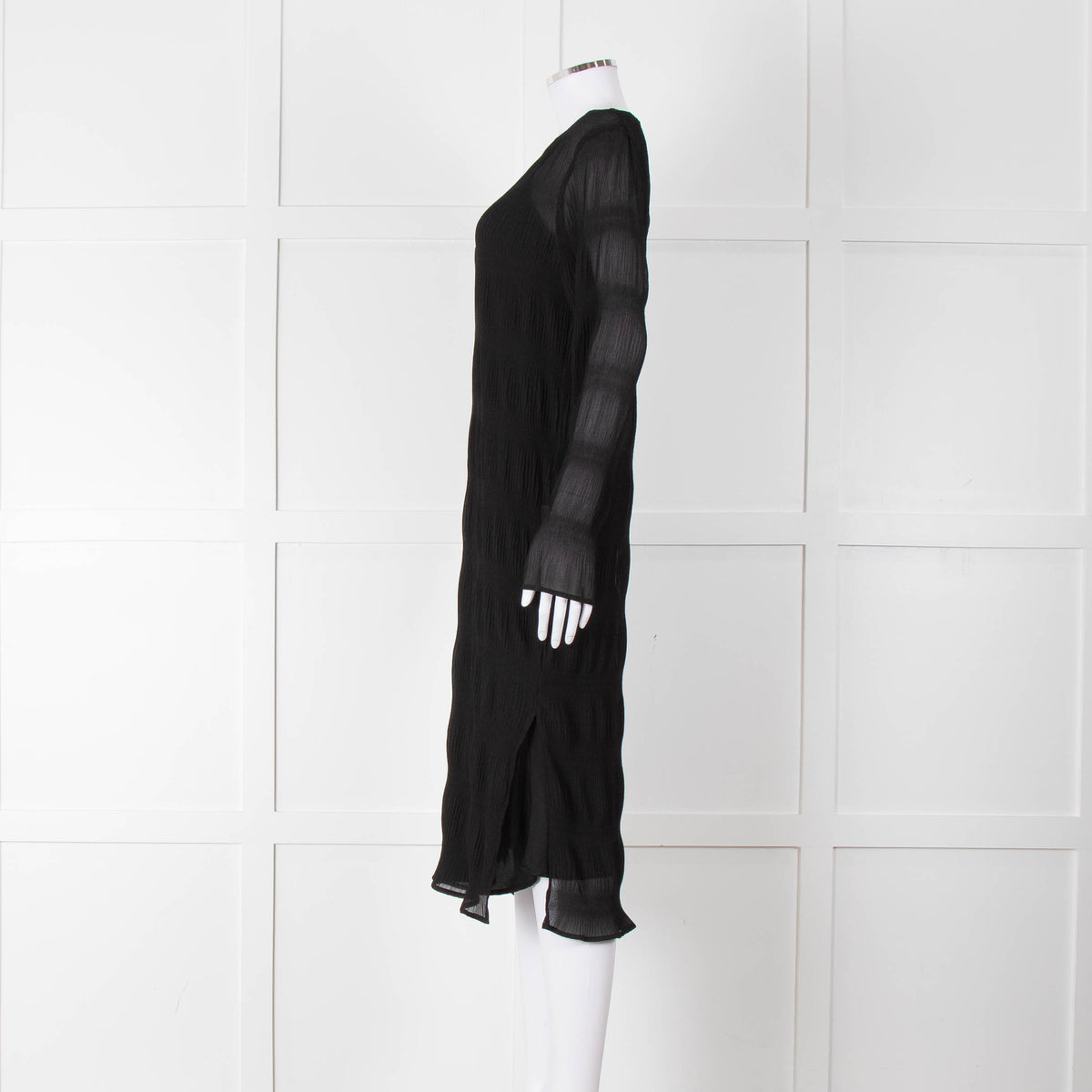 Just Female Black Sheer Dress With Black Slip
