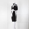 Roland Mouret Black White Silk Belted Sleeveless Dress