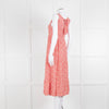 Sezane Red White Floral Sleeveless Tiered Dress