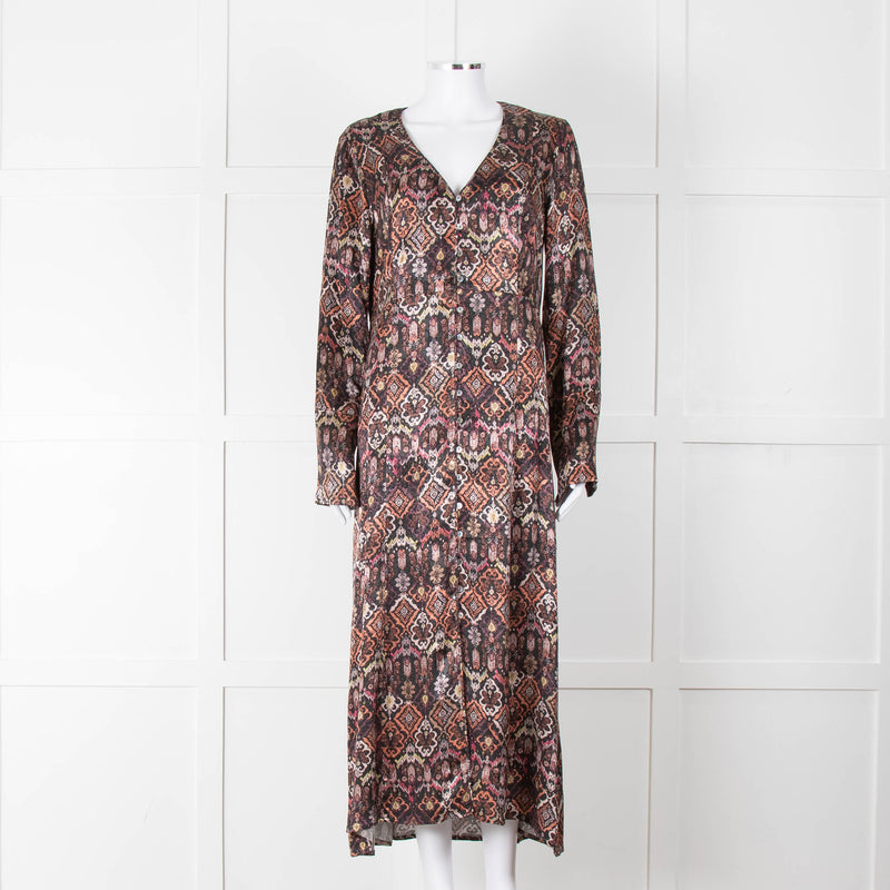 Odd Molly Susanna Dark Berry Coloured Patterned Maxi Dress