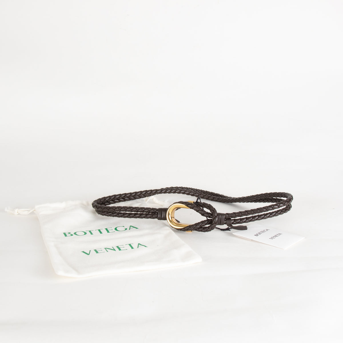 Bottega Veneta Brown Cintura Intrecciato Woven Waist Belt