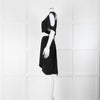 Roland Mouret Black White Silk Belted Sleeveless Dress