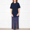 Nomia Midnight Blue Fringe T Shirt Dress