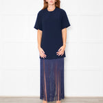 Nomia Midnight Blue Fringe T Shirt Dress
