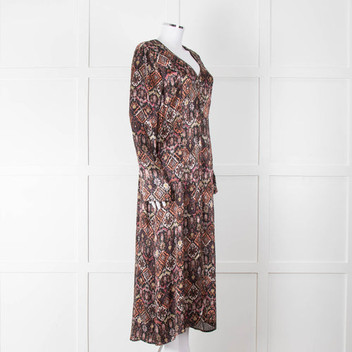 Odd Molly Susanna Dark Berry Coloured Patterned Maxi Dress
