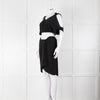 Roland Mouret Black White Silk Belted Sleeveless Dress