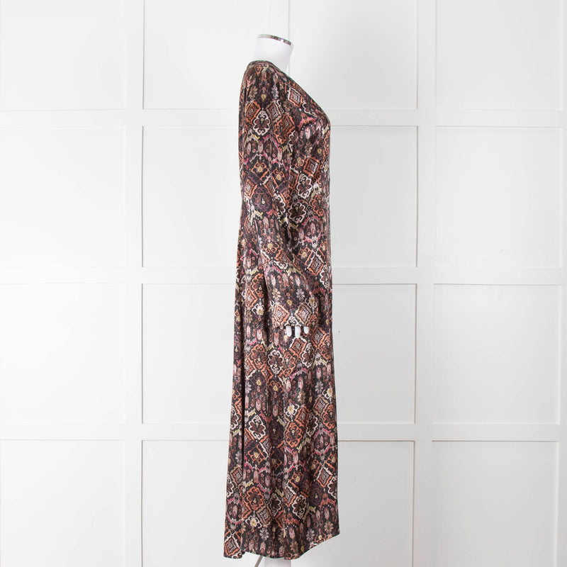 Odd Molly Susanna Dark Berry Coloured Patterned Maxi Dress