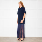 Nomia Midnight Blue Fringe T Shirt Dress