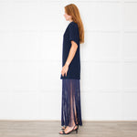 Nomia Midnight Blue Fringe T Shirt Dress