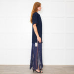 Nomia Midnight Blue Fringe T Shirt Dress