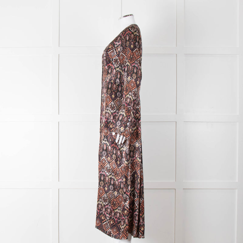 Odd Molly Susanna Dark Berry Coloured Patterned Maxi Dress